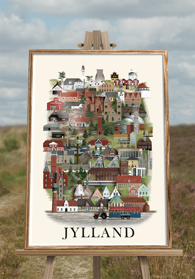 Martin plakat med Jylland - Køb de flotte Jylland plakater her.