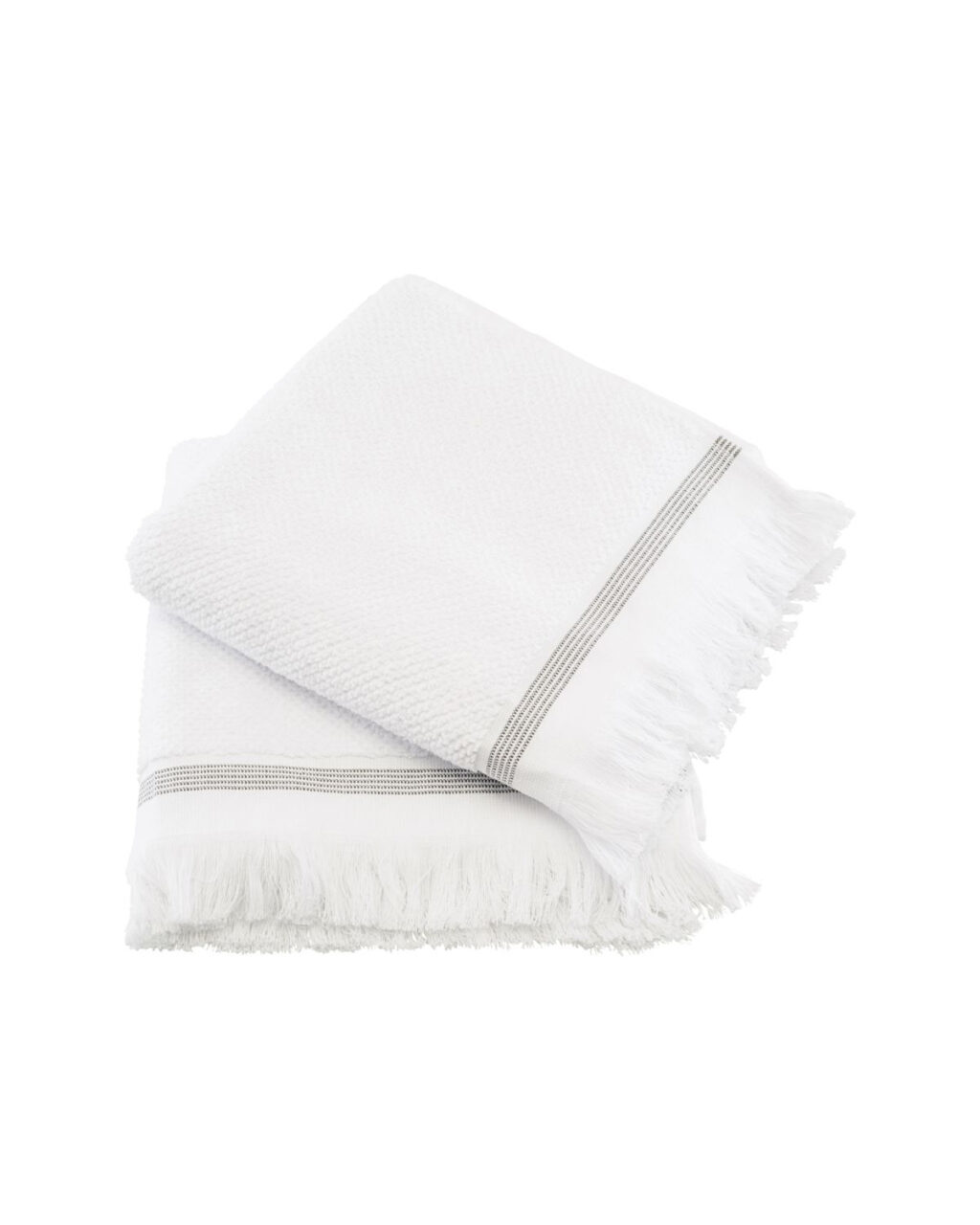 håndklæder l Hvide grå striber l 50x100 cm - udvalget her!