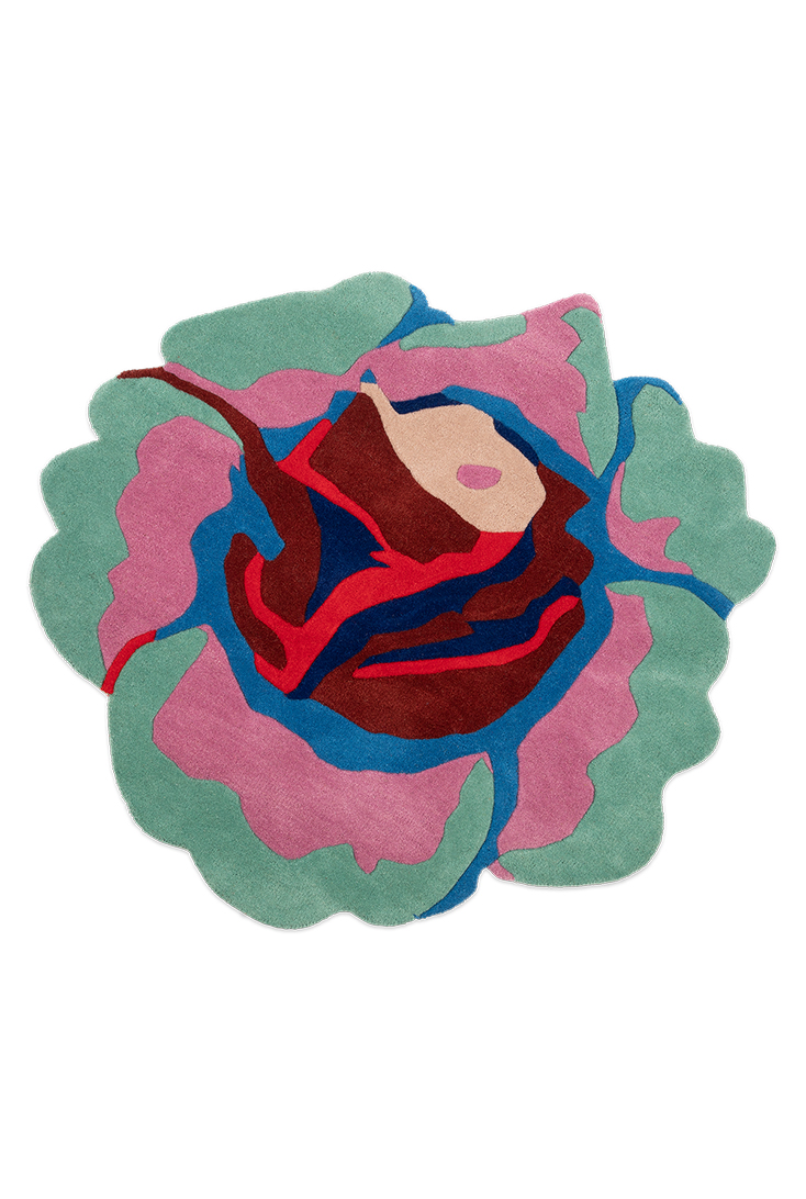 Køre ud deres renovere Rundt tæppe formet som en rose. Se vores udvalg af farverige tæpper!
